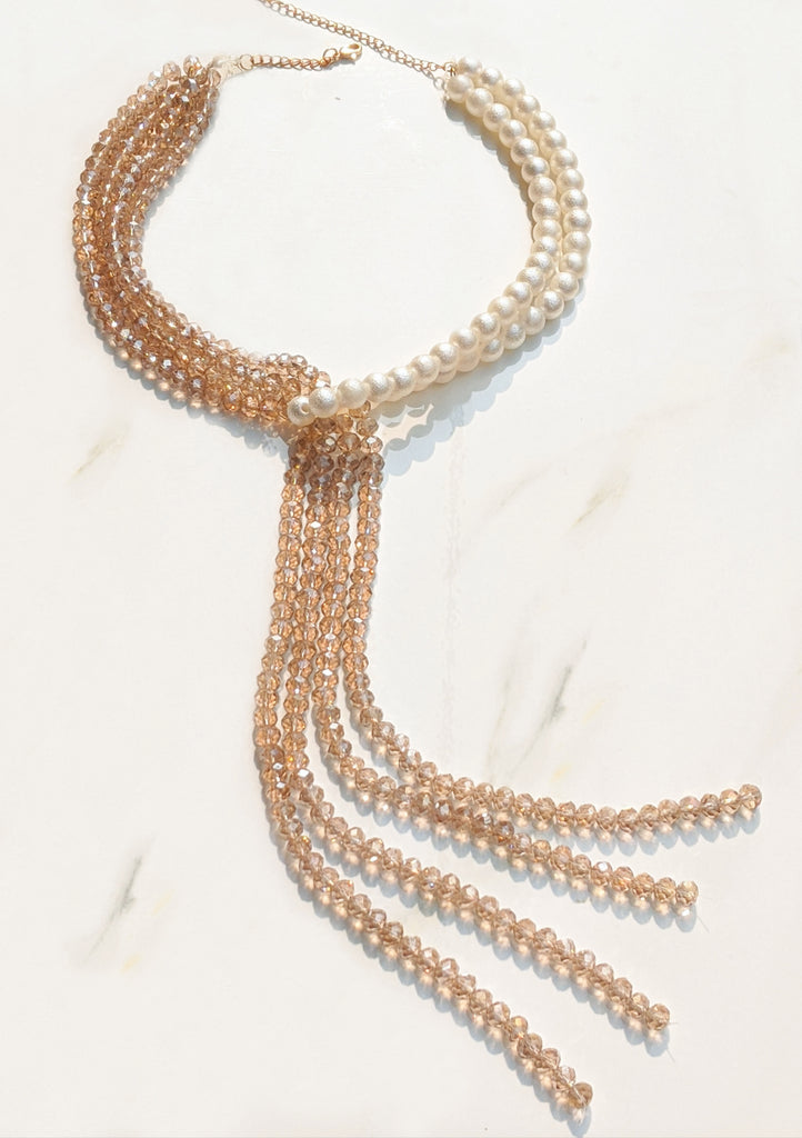 Lariat White Necklace