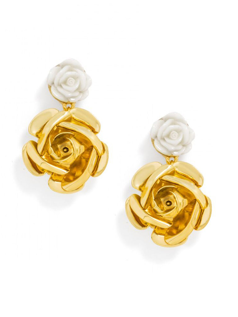 Gold Rose Earrings