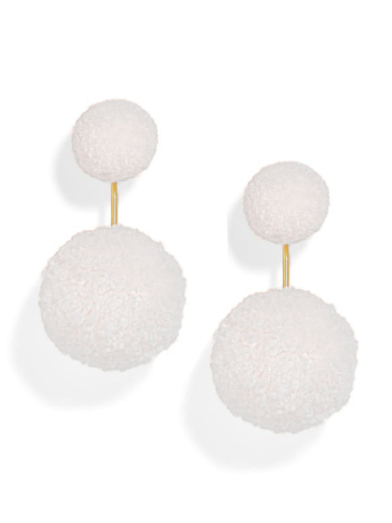 Snowy Pom Pom Earrings