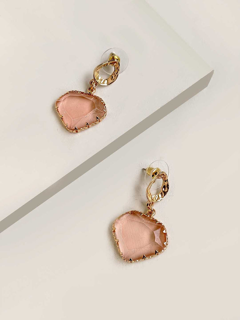 Hold Tight Peach Drop Earrings