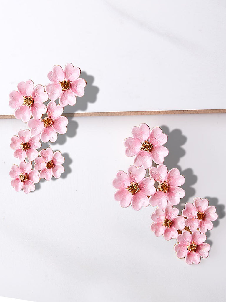 Full Bloom Drop earrings (pink)