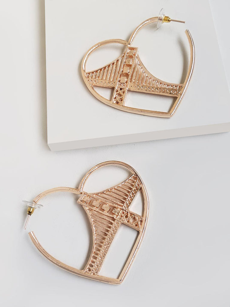 Iconic Golden Gate Heart Hoop Earring