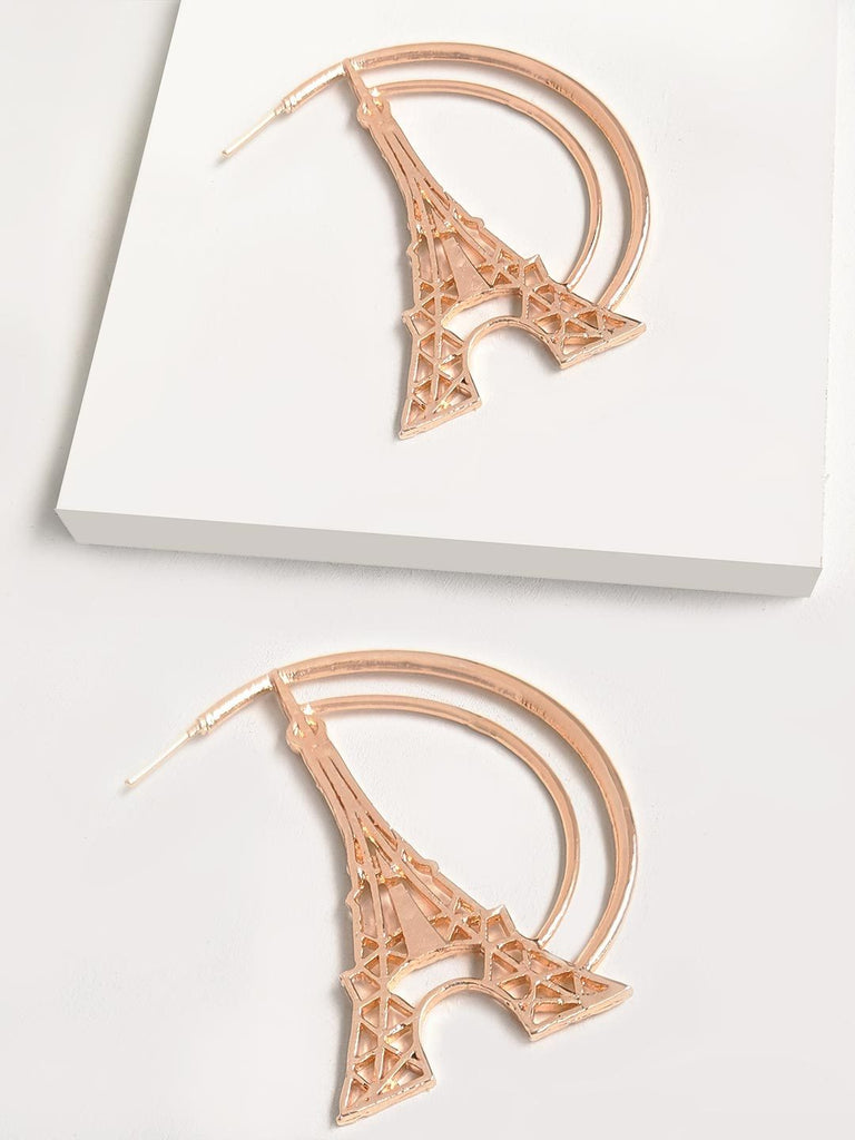 Iconic Eiffel Tower Heart Hoop Earring