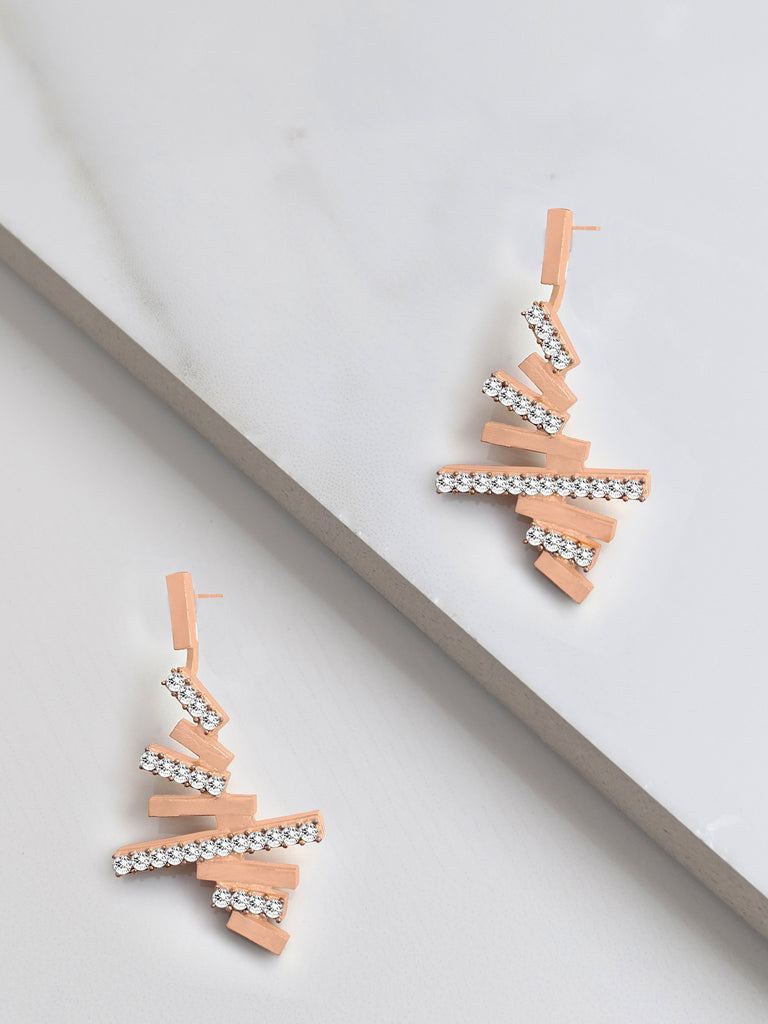 Elongated Rose Gold Earrings