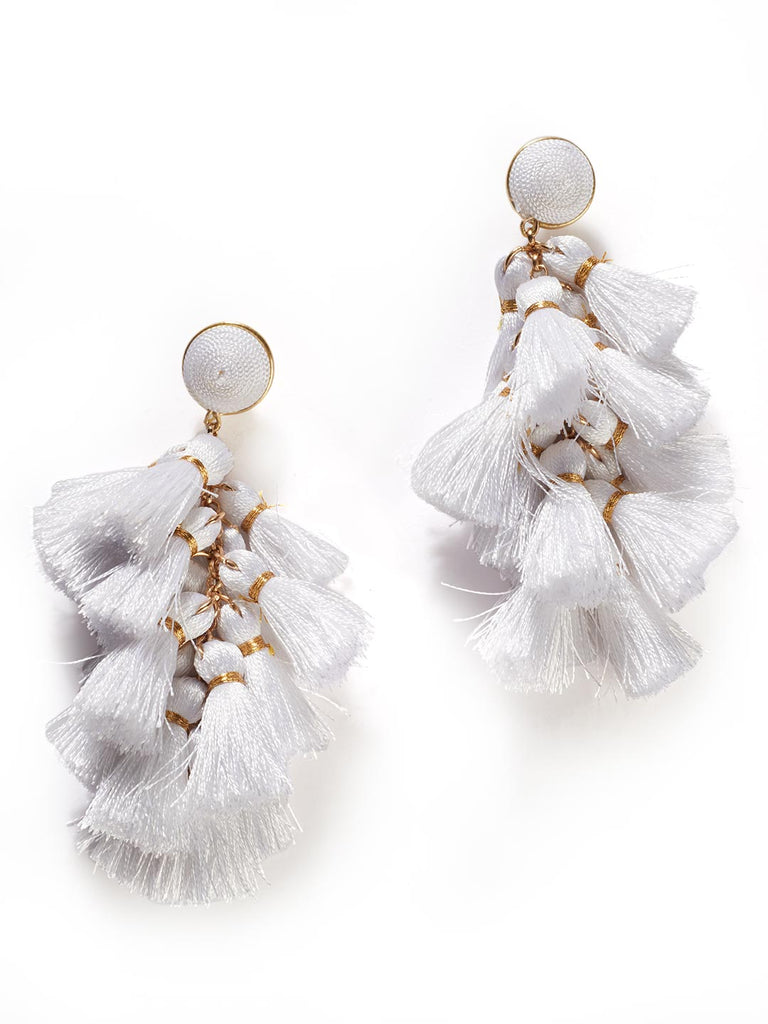 White Tassel Earring