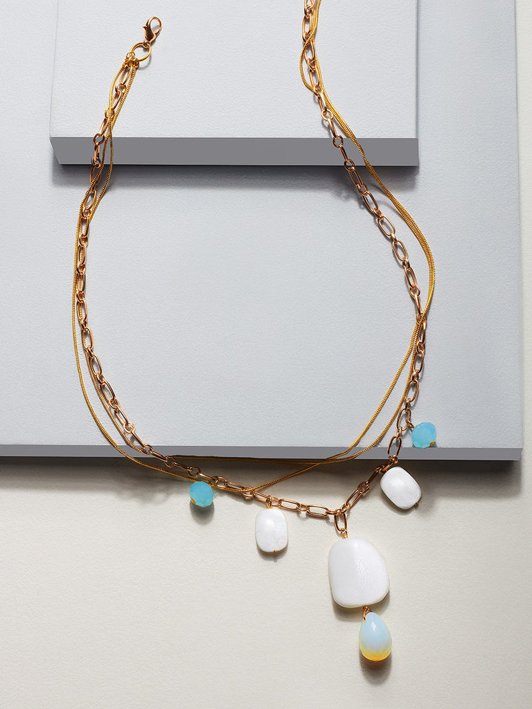 Katherin hand charmed layered necklace