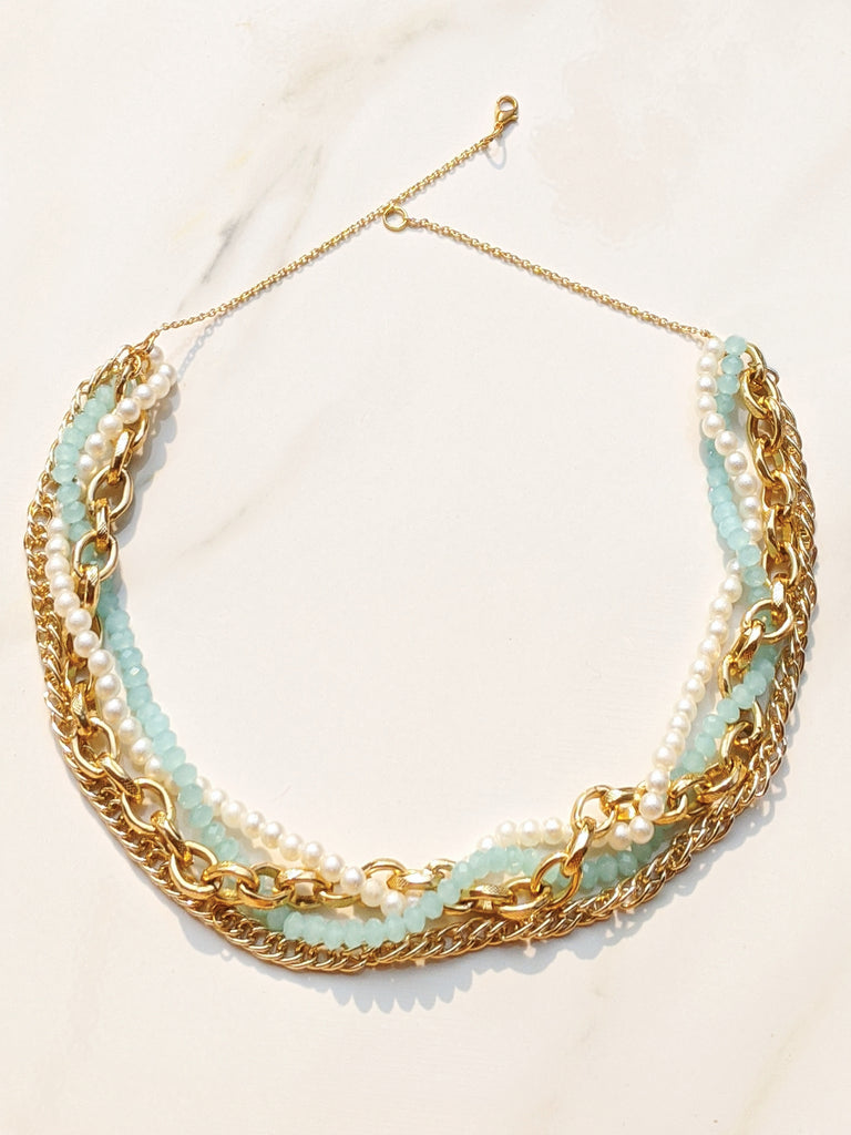 Pretzel Blue Necklace
