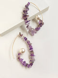 Amethyst Stone Drop Earrings