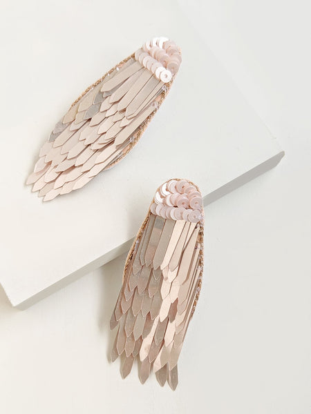 Pink Sparkling Sequin Drop Earrings