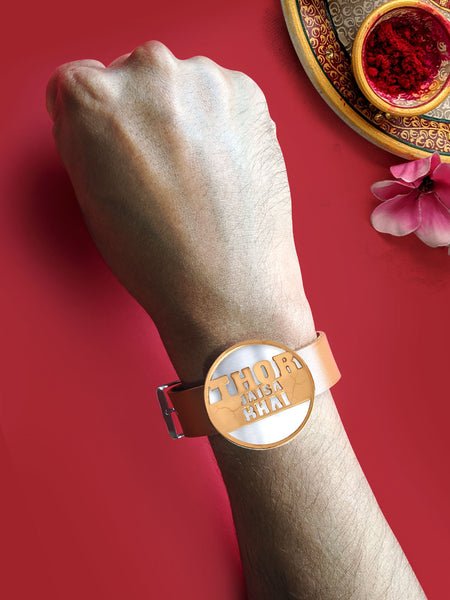 Rose Gold Thor Bhai Magnet Rakhi