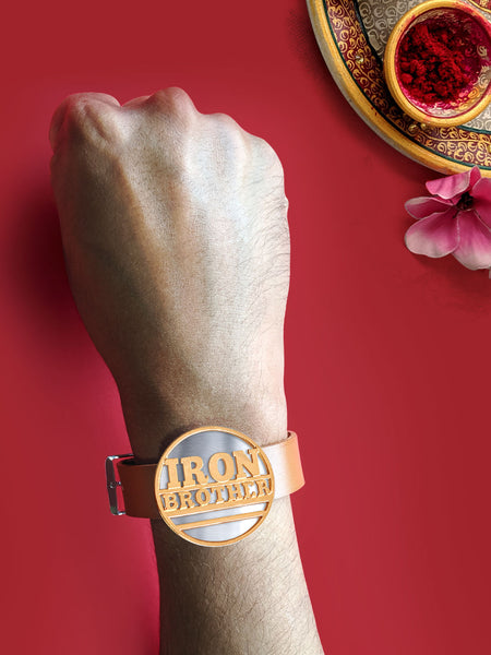 Rose Gold Iron Brother Magnet Rakhi