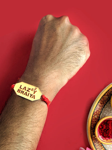 Rose Gold Lazzy Bhai Rakhi