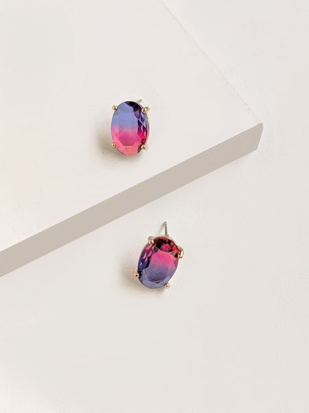 Aurora Borealis Dual Stud Earrings