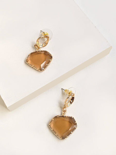 Hold Tight Brown Drop Earrings