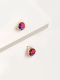 Aurora Borealis Blue Pink Stud Earrings