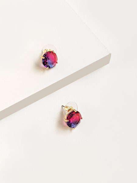 Aurora Borealis Blue Pink Stud Earrings
