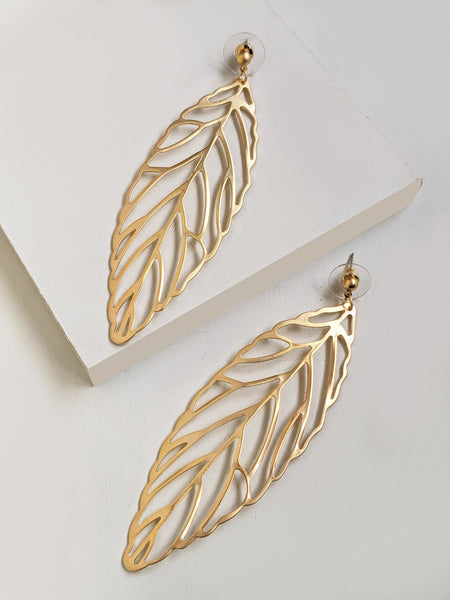 Champange Leaf Earrings