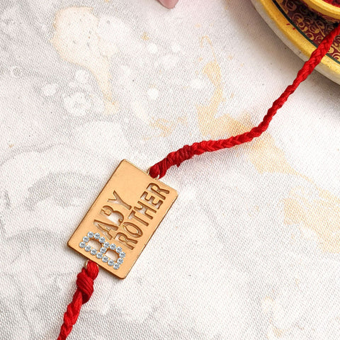 Rose Gold Baby Brother Rakhi