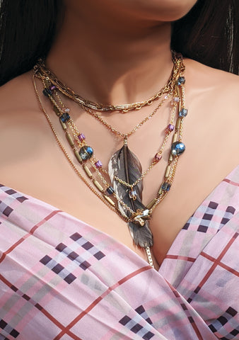 Veneer Feather Necklace