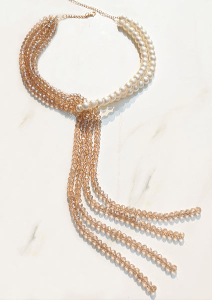 Lariat White Necklace