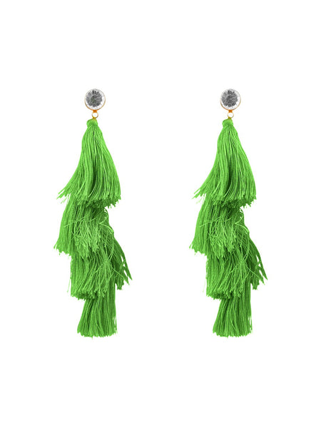 I See Green Tassel Earrings