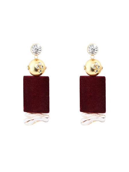 Depth Of Earth Earrings (Maroon)