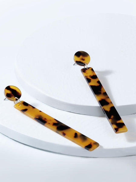 Resin Glided Bar Earrings