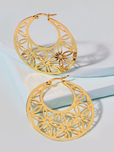 Flowerlet Hoop Earrings
