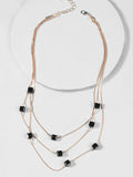 Black Bead Layered Earrings