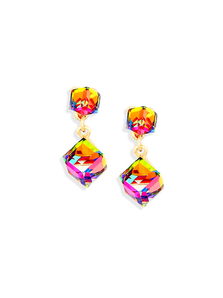 Brincos Rainbow Square Earrings