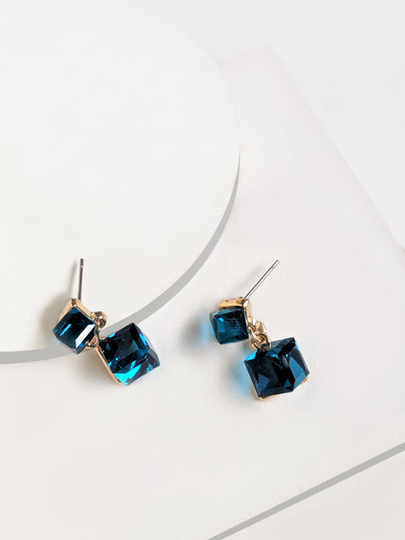 Brincos blue Square Earrings