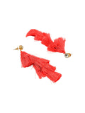 Scarlet Stud Tassel Earrings
