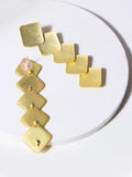 Amelia Gold Grained Drop Earrings