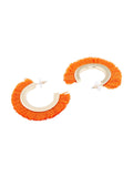 Half Moon Tassel Earrings (Orange)