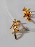 Dual Overlapping X Earrings