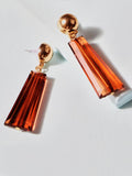 Sunset Orange Crystal Drop Earrings