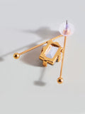 Asymmetric Flower Dangling Earrings