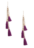 Tasseled Tales Earrings (Purple)