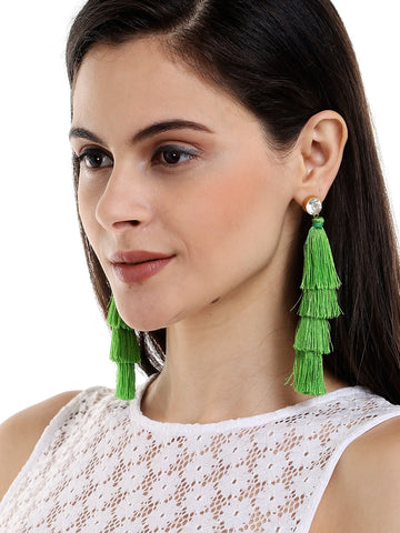 I See Green Tassel Earrings