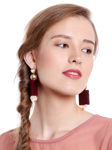 Depth Of Earth Earrings (Maroon)