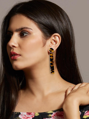 Resin Glided Bar Earrings