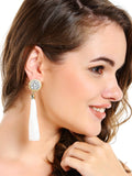 Crystal Tassel Earrings (White)