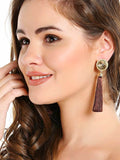 Crystal Scarlet Tassel Earrings