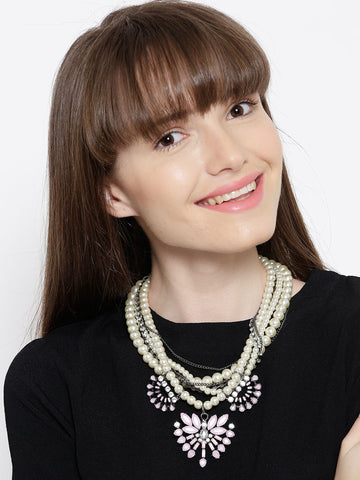 Pearls Of Purple Necklace