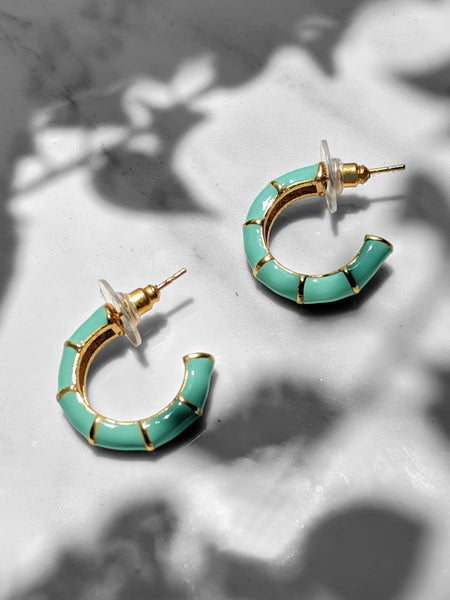Shellac Mini Mint Enamel Earrings