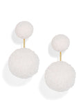 Snowy Pom Pom Earrings