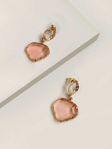 Hold Tight Peach Drop Earrings