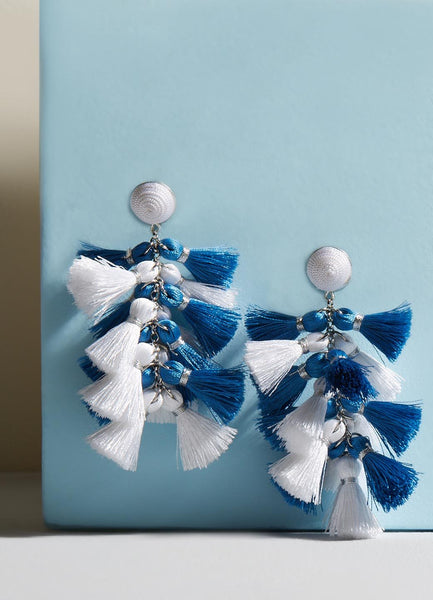 Daisy Dual Tassel Earrings
