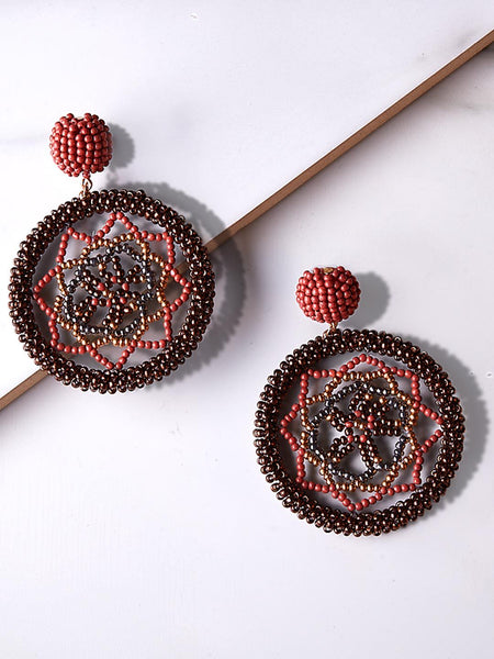 Mehr Embroidered Drop Earrings