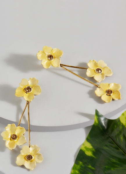 Coloured Balanced Drop Earrings (Yellow)